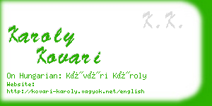 karoly kovari business card